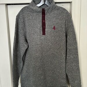 Gray Quarter-button Sweater